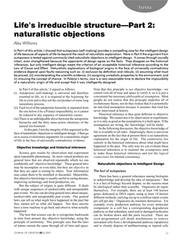 Life's Irreducible Structure—Part 2: Naturalistic Objections