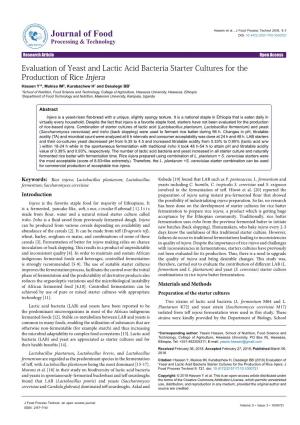 Evaluation of Yeast and Lactic Acid Bacteria Starter Cultures for The
