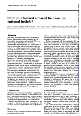 Should Informed Consent Be Based on Rational Beliefs?