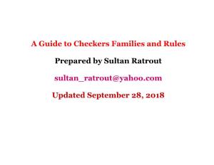 A Guide to Checkers Families and Rules