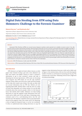 Digital Data Stealing from ATM Using Data Skimmers: Challenge to the Forensic Examiner