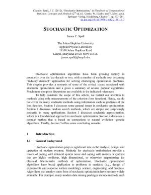 Stochastic Optimization,” in Handbook of Computational Statistics: Concepts and Methods (2Nd Ed.) (J