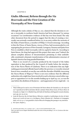 Giulio Alberoni, Reform Through the Vía Reservada and the First Creation of the Viceroyalty of New Granada
