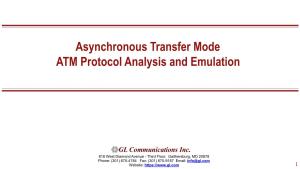 Asynchronous Transfer Mode ATM Protocol Analysis and Emulation