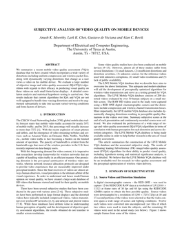 Subjective Analysis of Video Quality on Mobile Devices