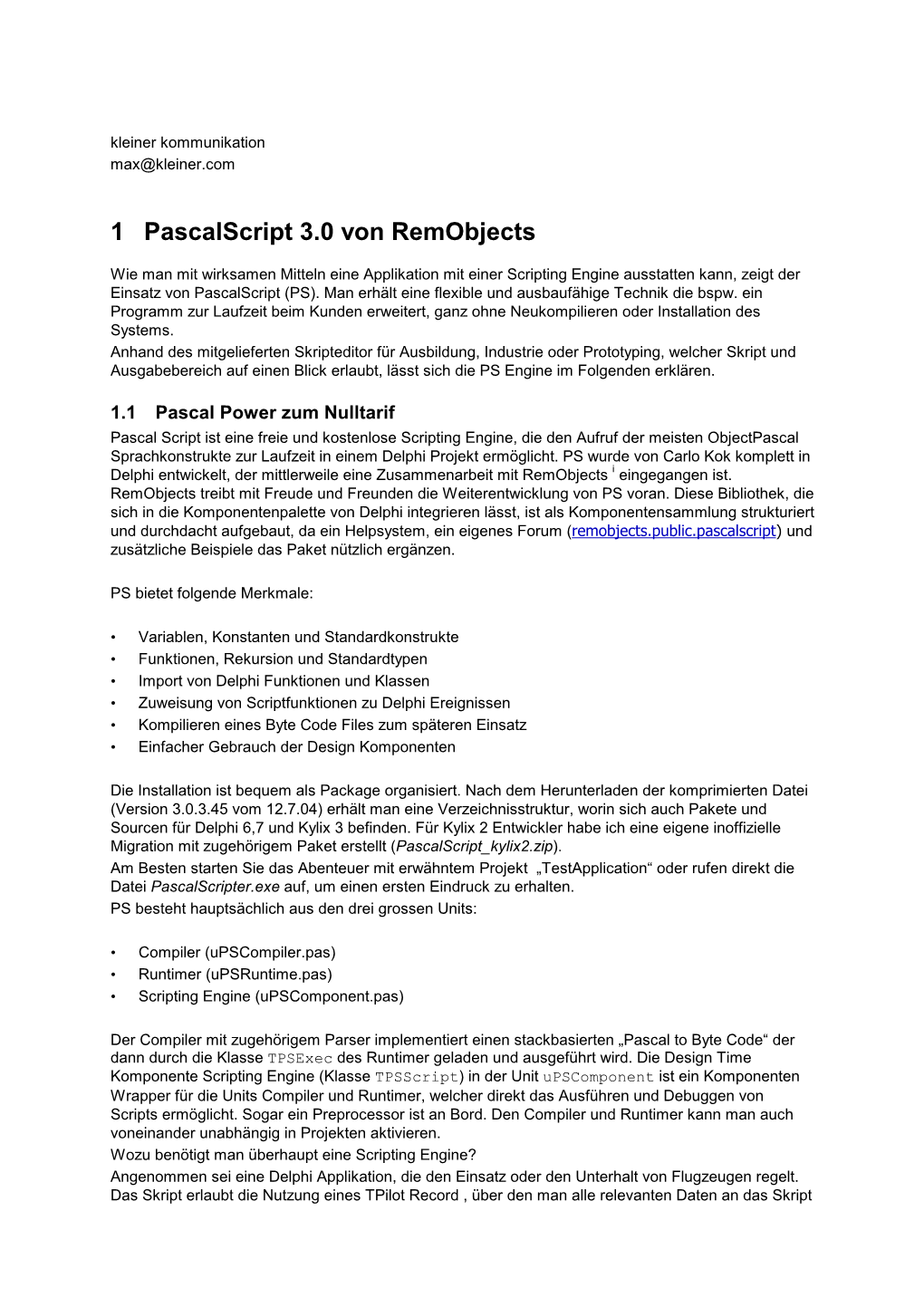 Pascalscript 3.0 Von Remobjects