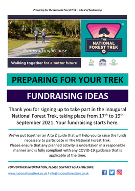 Preparing for Your Trek Fundraising Ideas