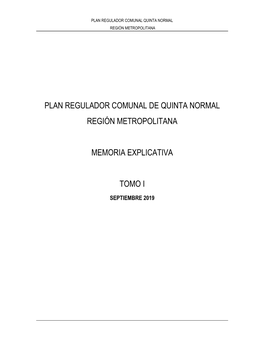 Plan Regulador Comunal De Quinta Normal Región Metropolitana