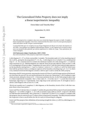 The Generalized Dehn Property Does Not Imply a Linear Isoperimetric Inequality