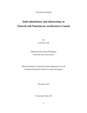 Inuit Ethnobotany and Ethnoecology in Nunavik and Nunatsiavut, Northeastern Canada