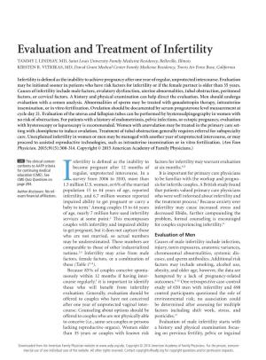 Evaluation and Treatment of Infertility TAMMY J
