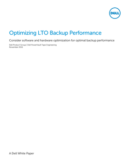 Optimizing LTO Backup Performance