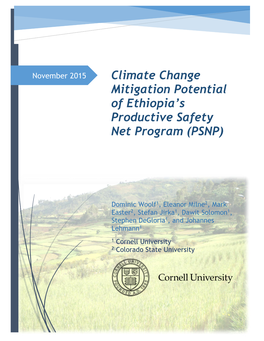 Climate Change Mitigation Potential of Ethiopia's Productive Safety Net