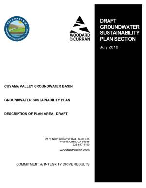 DRAFT GROUNDWATER SUSTAINABILITY PLAN SECTION July 2018
