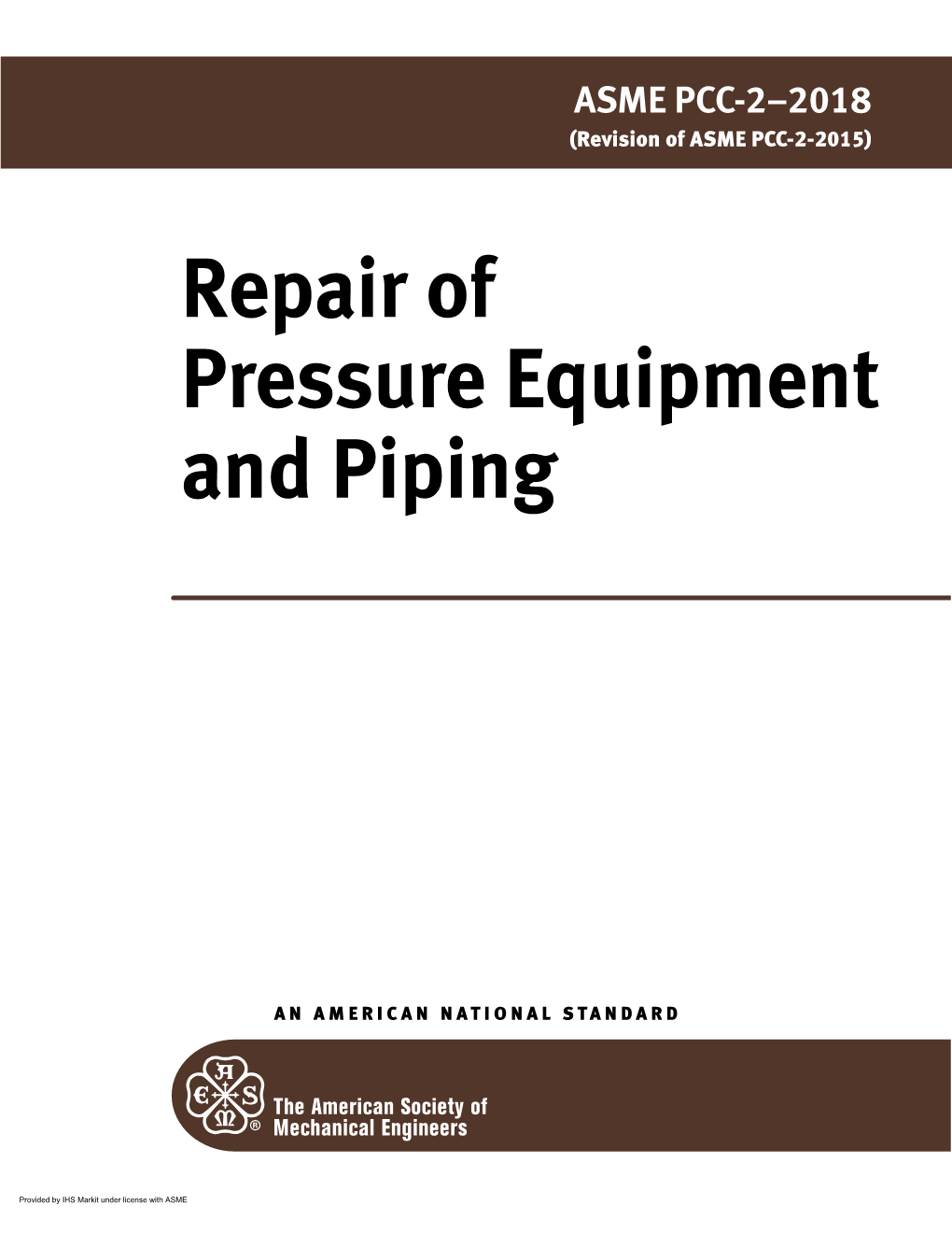 Repair of Pressure Equipment and Piping