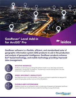 Georover: Level Add-In for Arcgis