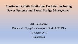 Onsite and Offsite Sanitation Facilities, Including Sewer Systems and Faecal Sludge Management