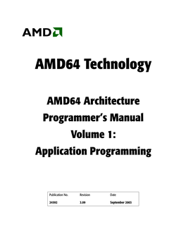 AMD64 Architecture Programmer's Manual Volume 1: Application