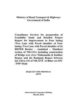 Ministry of Road Transport & Highways Government of India