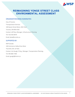 Reimagining Yonge Street Class Environmental Assessment