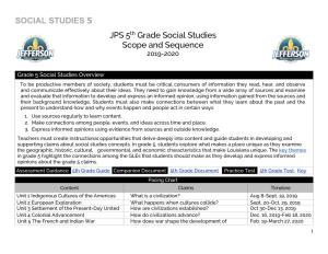 JPS 5Th Grade Social Studies Scope and Sequence 2019-2020