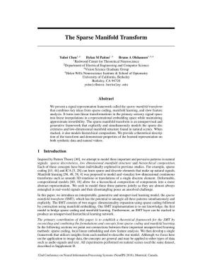 The Sparse Manifold Transform
