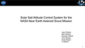 Solar Sail Attitude Control System for the NASA Near Earth Asteroid Scout Mission