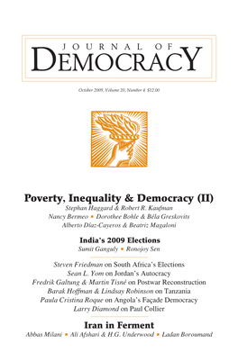 Poverty, Inequality & Democracy