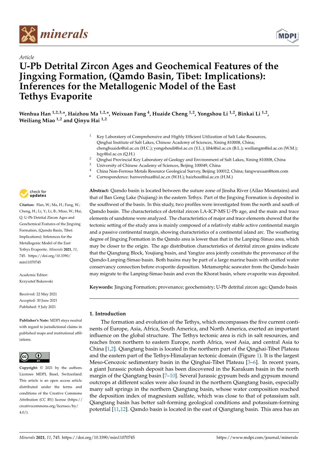 U-Pb Detrital Zircon Ages and Geochemical Features Of