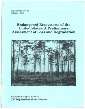 Endangered Ecosystems of the United States: a Preliminary Assessment of Loss and Degradation