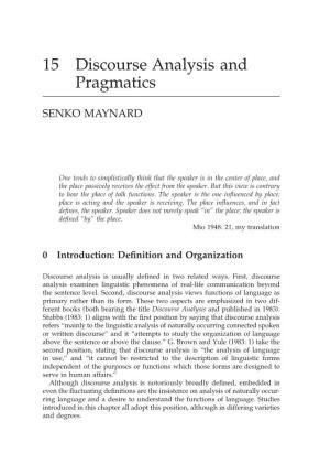15 Discourse Analysis and Pragmatics
