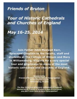 Friends of Bruton Tour of Historic Cathedrals and Churches Of