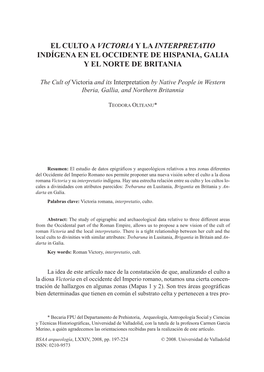 El Culto a Victoria Y La Interpretatio Indígena En El Occidente De Hispania, Galia Y El Norte De Britania