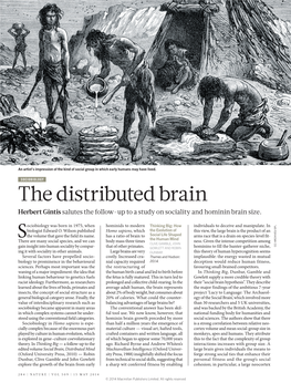 The Distributed Brain Herbert Gintis Salutes the Follow-Up to a Study on Sociality and Hominin Brain Size