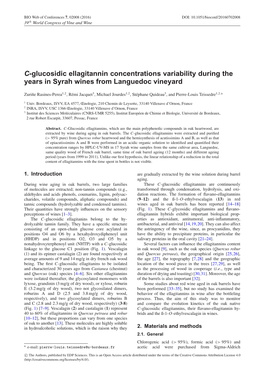 C-Glucosidic Ellagitannin Concentrations Variability During the Years in Syrah Wines from Languedoc Vineyard