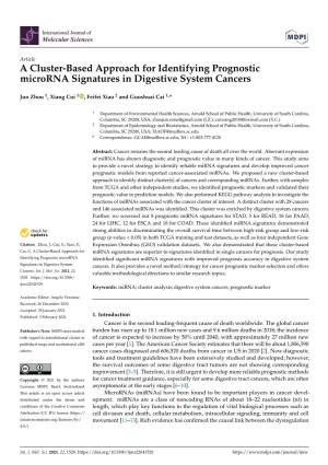 A Cluster-Based Approach for Identifying Prognostic Microrna Signatures in Digestive System Cancers