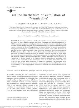 On the Mechanism of Exfoliation of 'Vermiculite'
