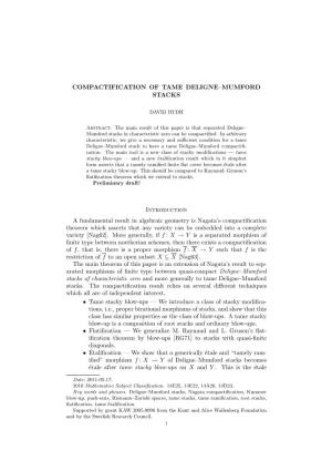 Compactification of Tame Deligne–Mumford Stacks
