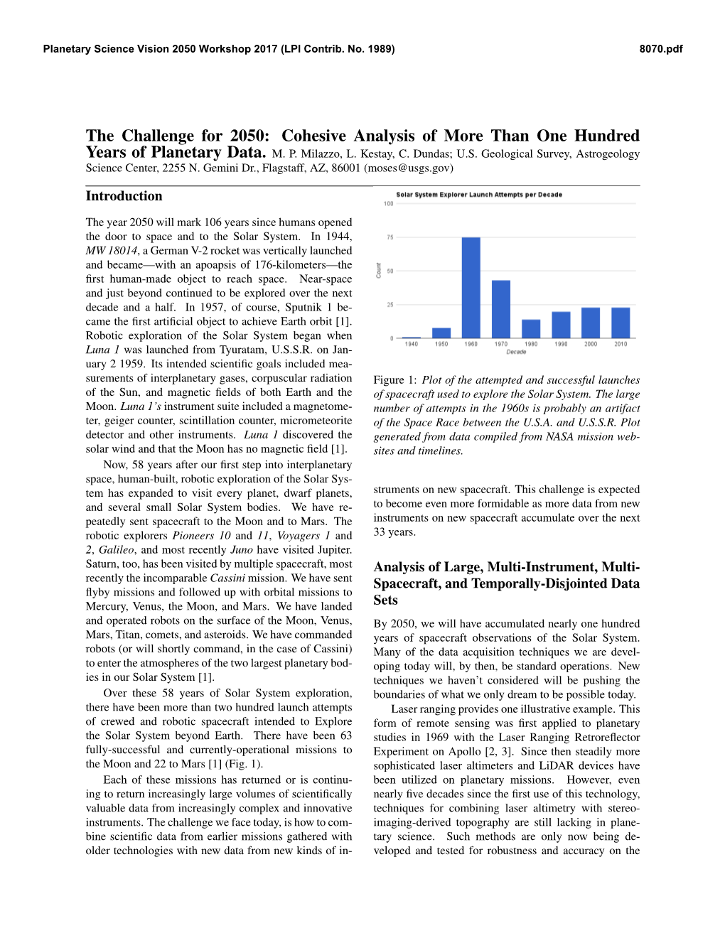 The Challenge for 2050: Cohesive Analysis of More Than One Hundred Years of Planetary Data