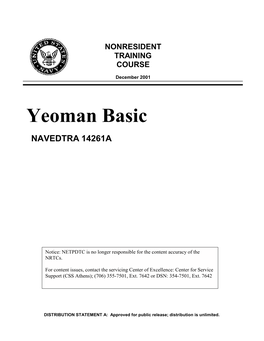 Yeoman Basic NAVEDTRA 14261A
