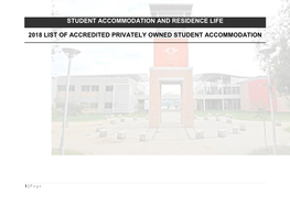 2018 List of Accredited Privately Owned Student Accommodation
