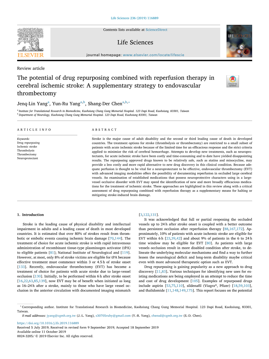 The Potential of Drug Repurposing Combined with Reperfusion Therapy in Cerebral Ischemic Stroke: a Supplementary Strategy to Endovascular T Thrombectomy