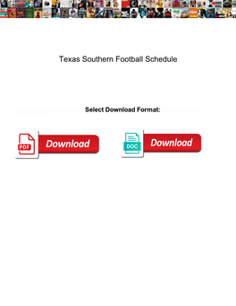 Texas Southern Football Schedule