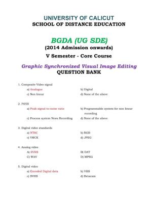 BGDA (UG SDE) (2014 Admission Onwards) V Semester - Core Course