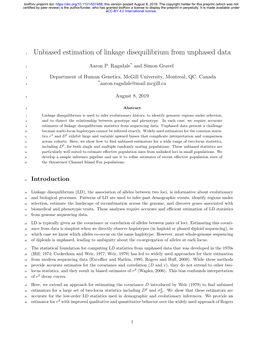 Unbiased Estimation of Linkage Disequilibrium from Unphased Data