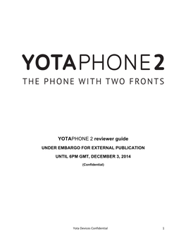 YOTAPHONE 2 Reviewer Guide