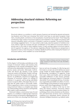 Addressing Structural Violence: Reforming Our Perspectives