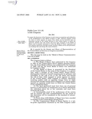 Public Law 111–91 111Th Congress An