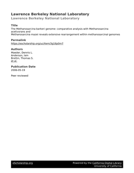 The Methanosarcina Barkeri Genome