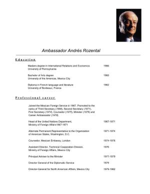 Ambassador Andrés Rozental